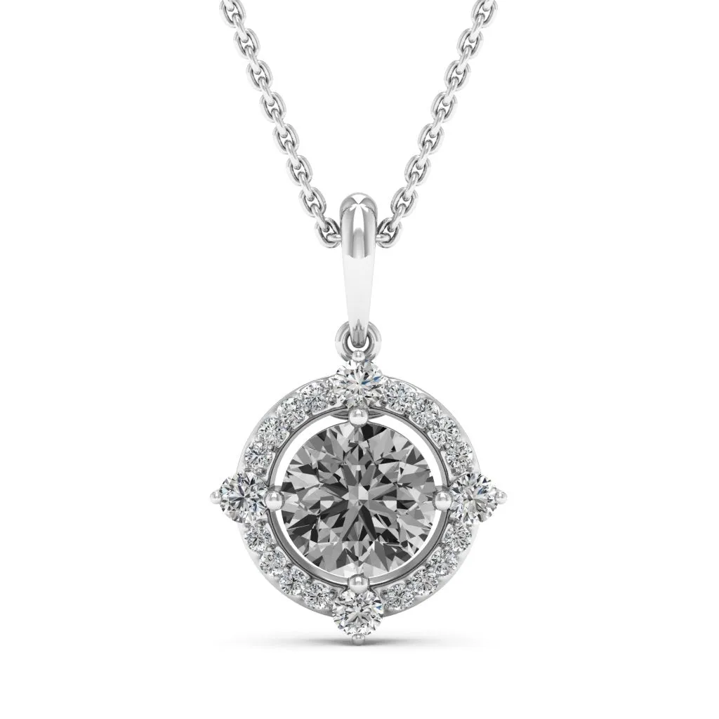 1.20 d.e.w cts Regina Moissanite Necklace