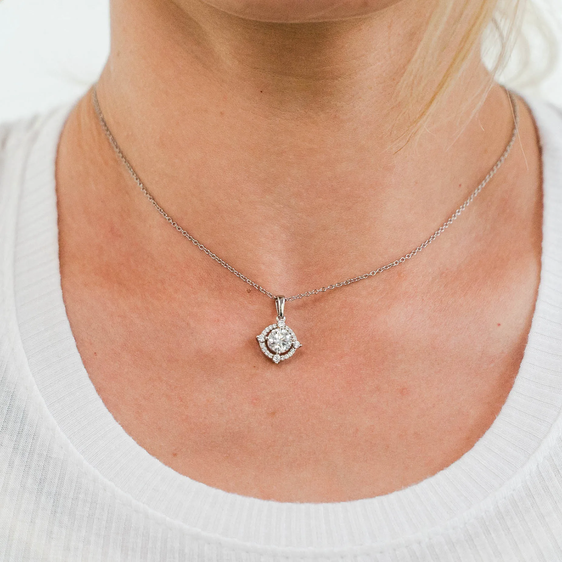 1.20 d.e.w cts Regina Moissanite Necklace