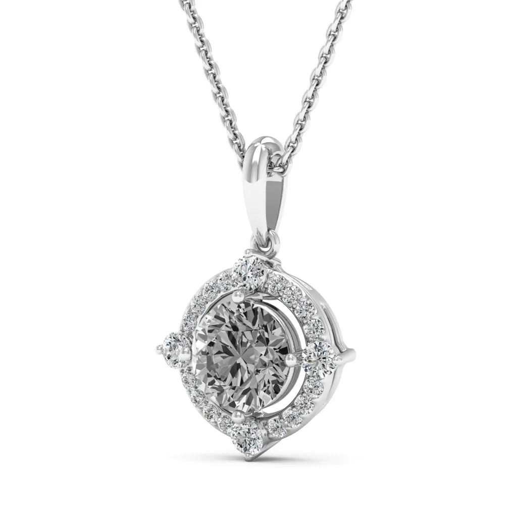 1.20 d.e.w cts Regina Moissanite Necklace