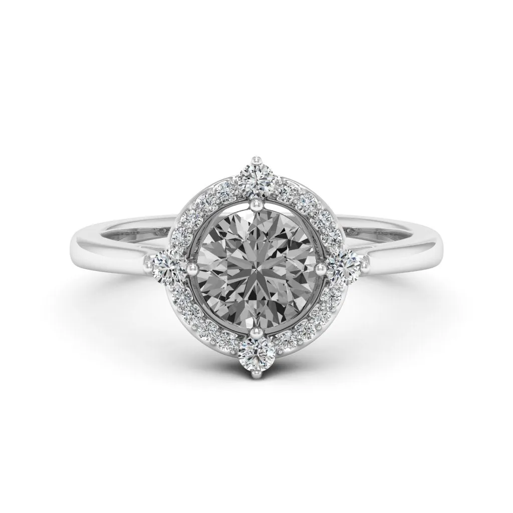 1.20 d.e.w cts Regina Moissanite Ring
