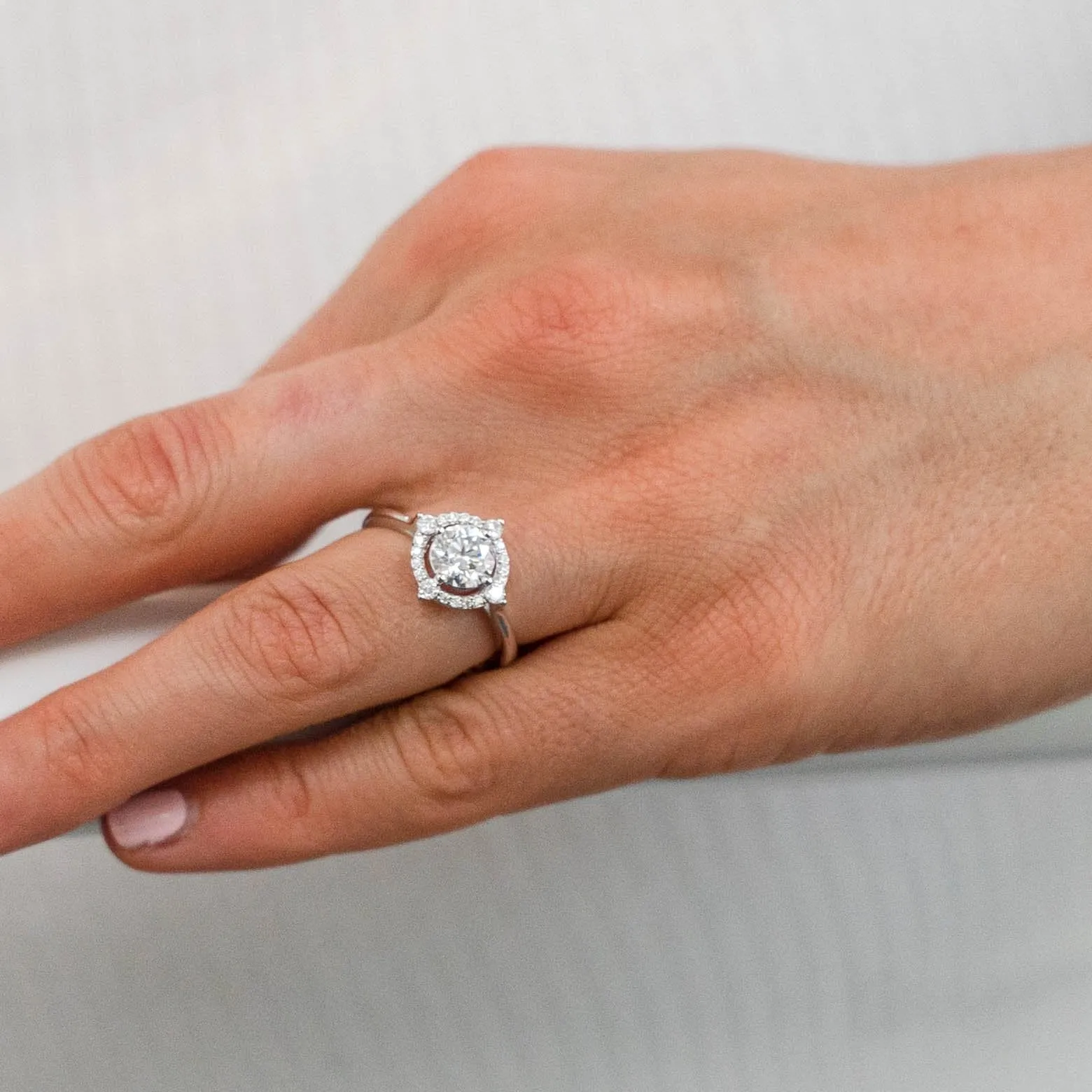 1.20 d.e.w cts Regina Moissanite Ring