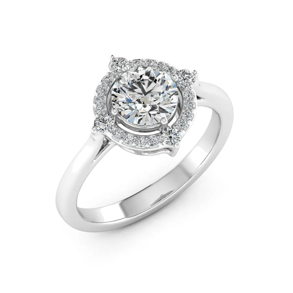 1.20 d.e.w cts Regina Moissanite Ring