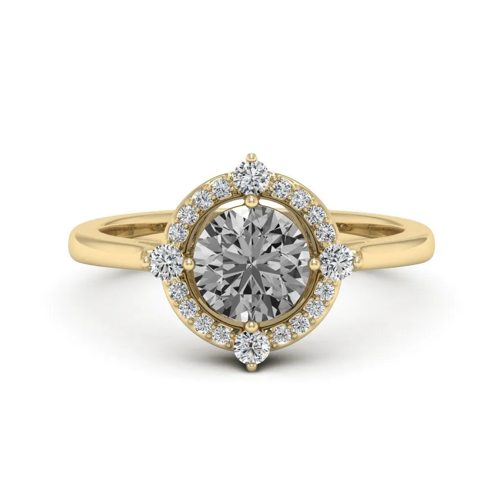 1.20 d.e.w cts Regina Moissanite Ring