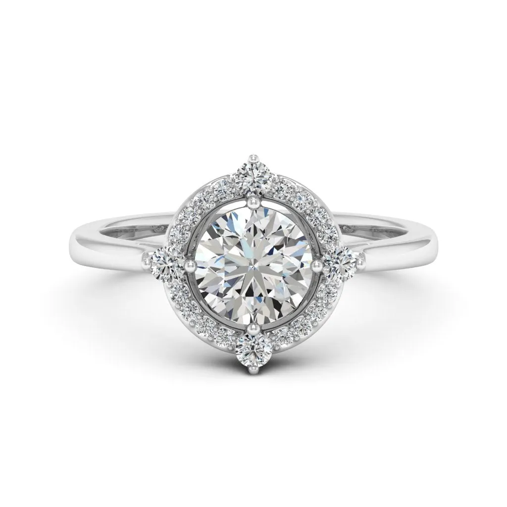 1.20 d.e.w cts Regina Moissanite Ring