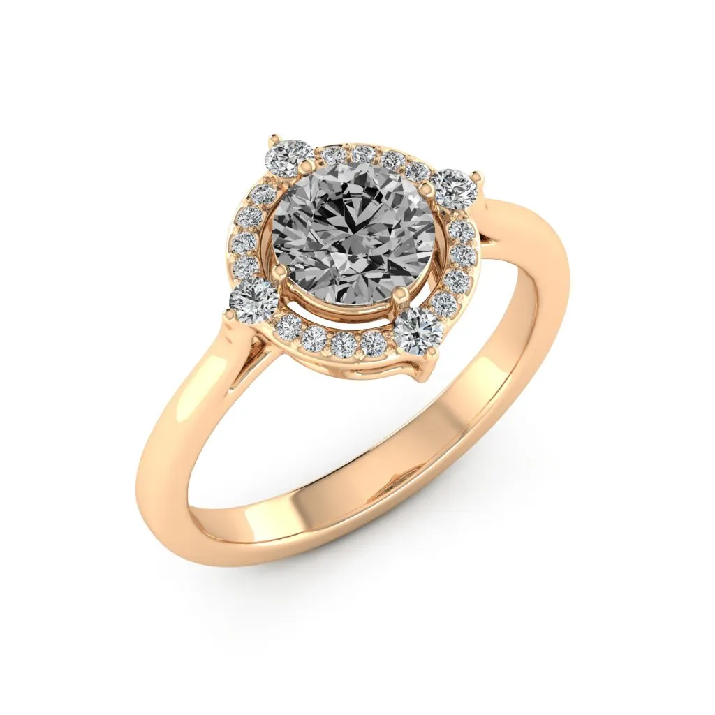 1.20 d.e.w cts Regina Moissanite Ring