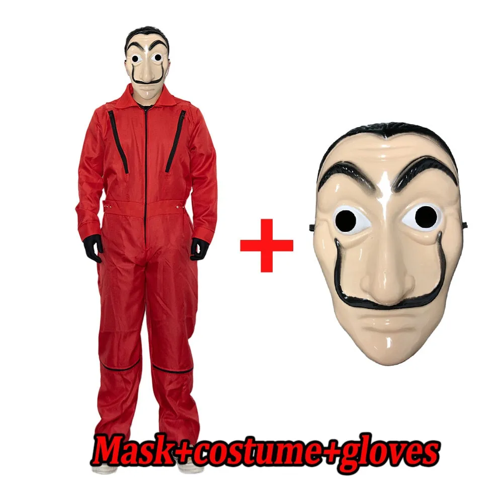 2022 Money Heist Korea Costume   Mask Joint Jumpsuit TV Show Joint Economic Area Cosplay