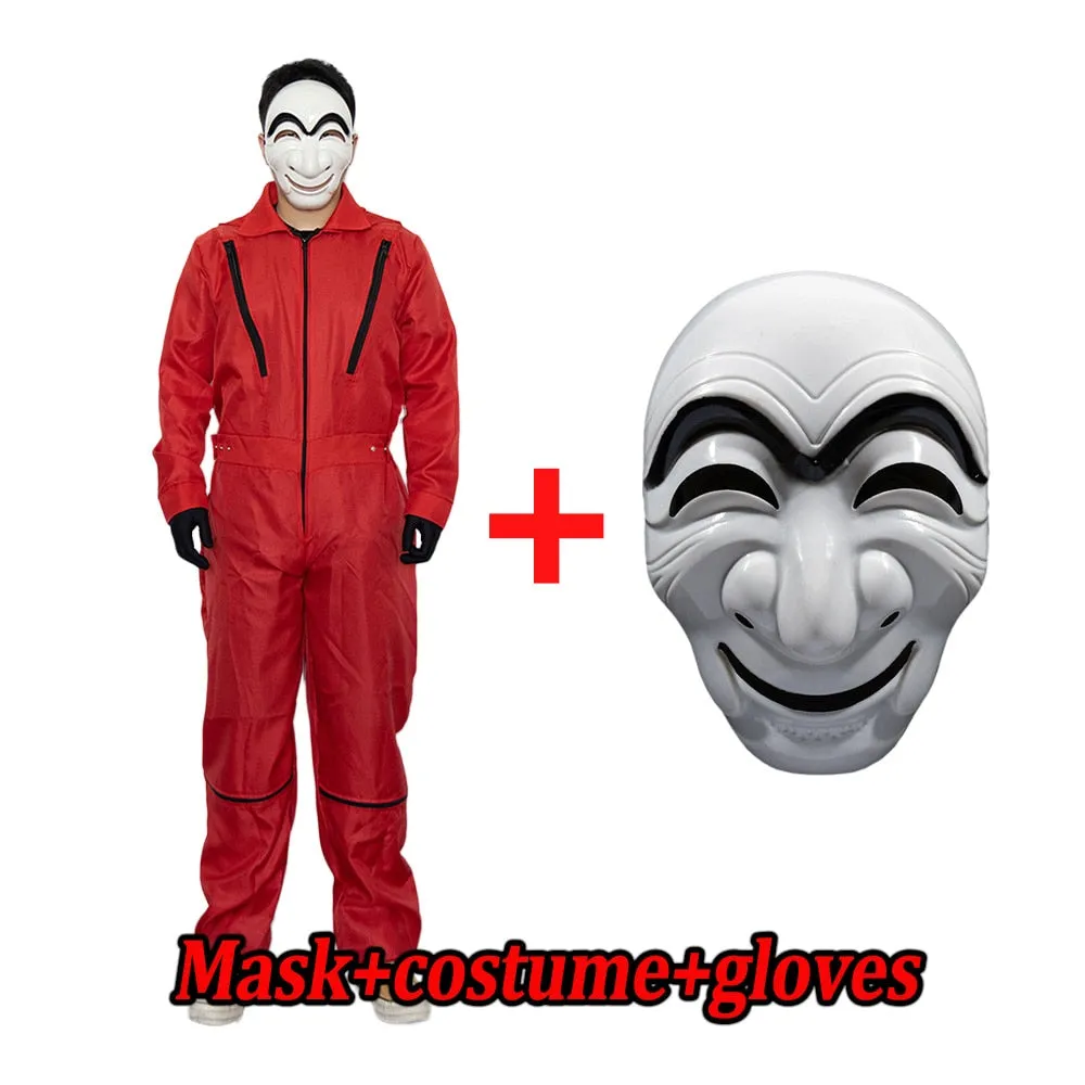 2022 Money Heist Korea Costume   Mask Joint Jumpsuit TV Show Joint Economic Area Cosplay