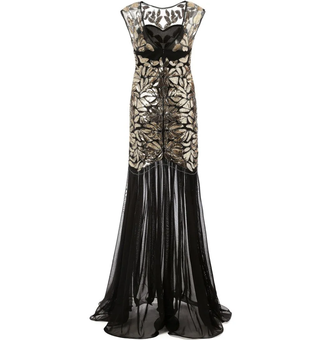 20s Great Gatsby Inspired Long Flapper Dress 1920s Themed Party|JaosWish