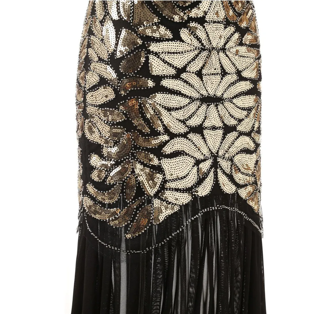 20s Great Gatsby Inspired Long Flapper Dress 1920s Themed Party|JaosWish