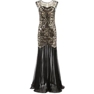 20s Great Gatsby Inspired Long Flapper Dress 1920s Themed Party|JaosWish