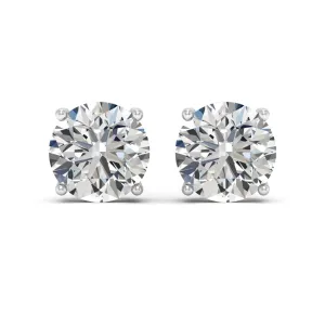 4.00 d.e.w cts 8mm Round Moissanite Stud