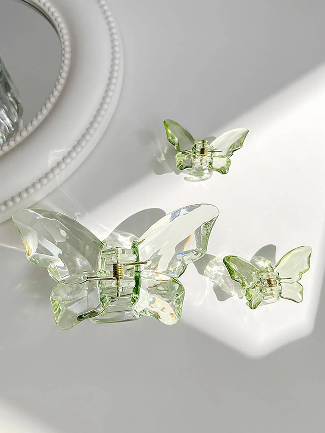 9pcs Crystal Butterfly Hair Claws And Clip