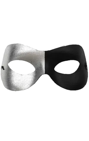 Adult Black and Silver Domino Facepiece