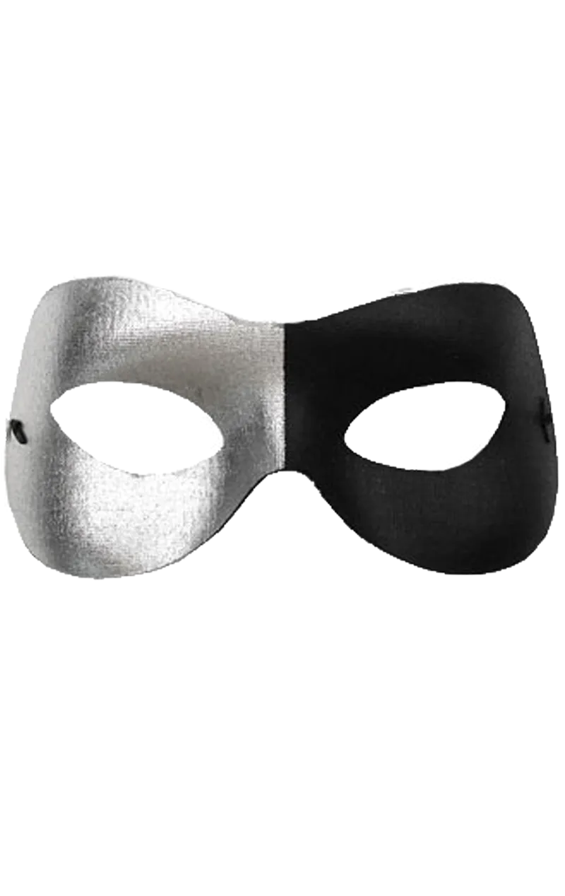 Adult Black and Silver Domino Facepiece