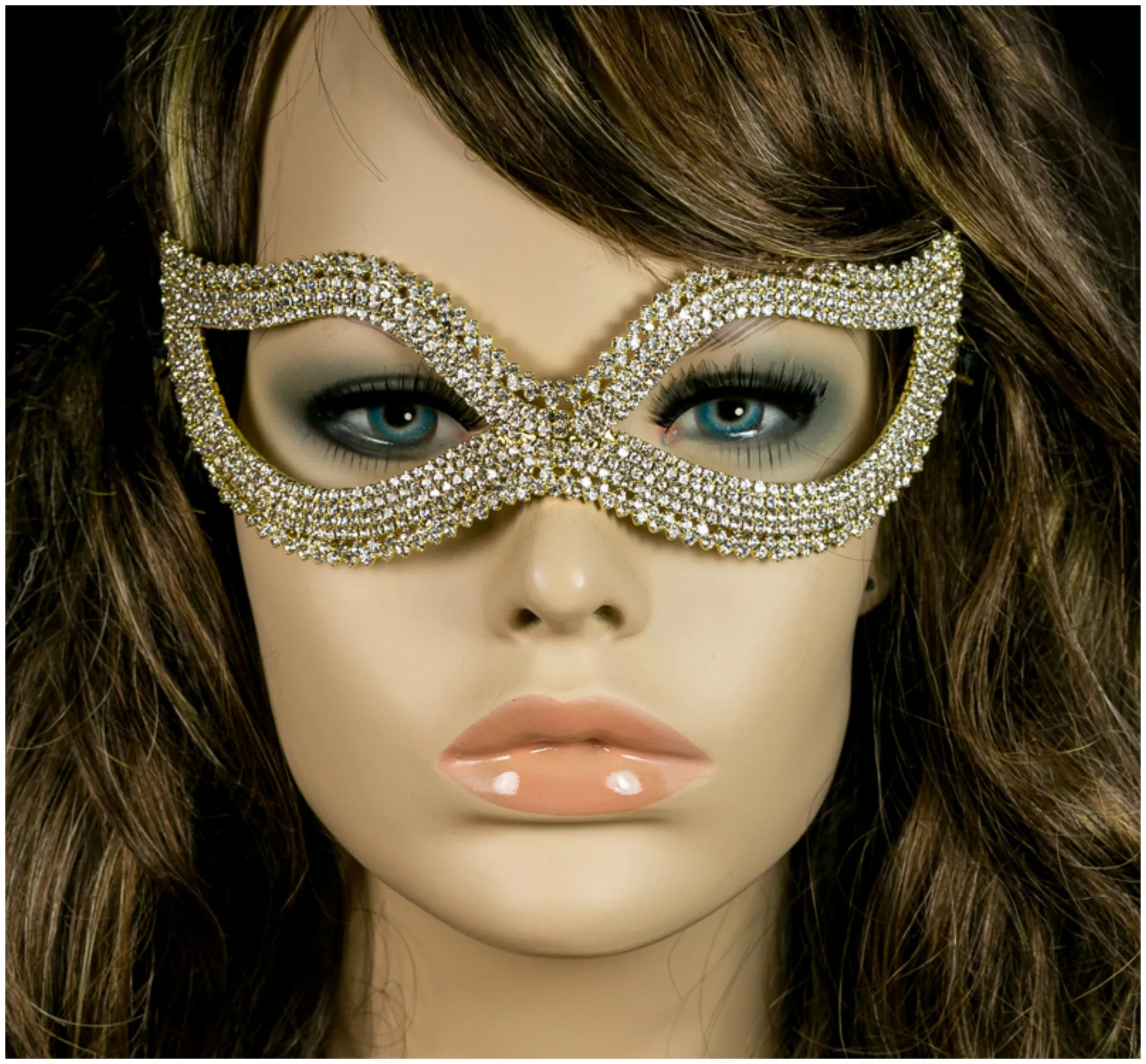 Bathia Classic Crystal Cluster Gold Mask