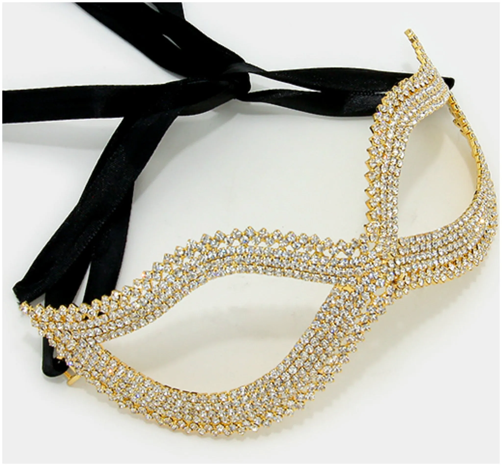 Bathia Classic Crystal Cluster Gold Mask