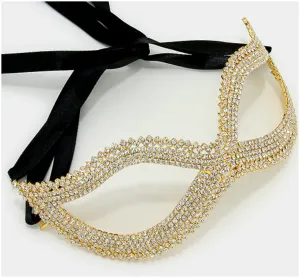 Bathia Classic Crystal Cluster Gold Mask