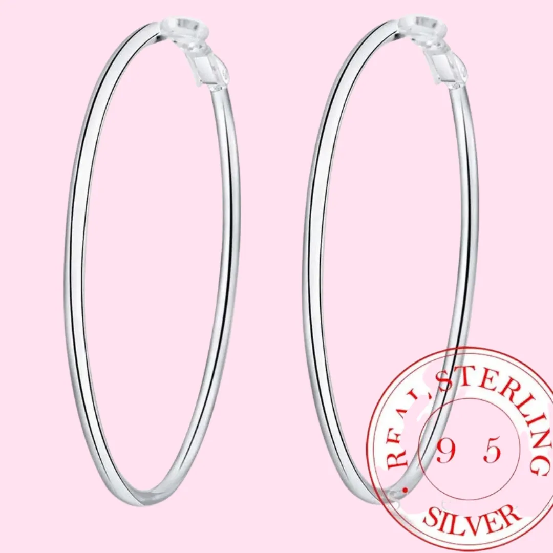 Big Silver Hoop Earrings