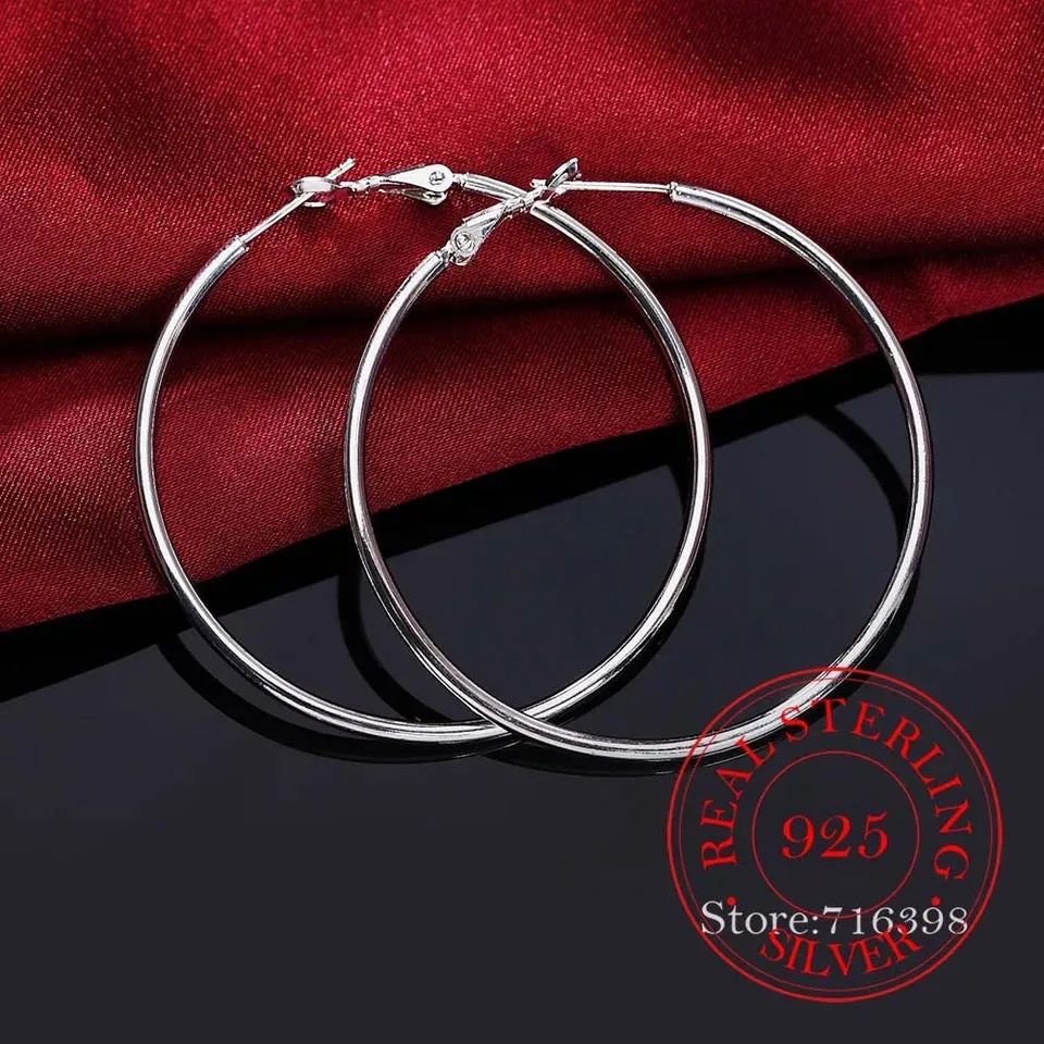 Big Silver Hoop Earrings