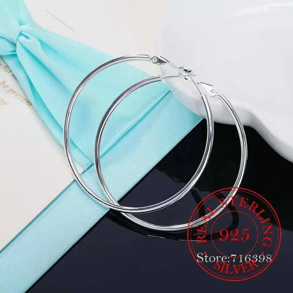 Big Silver Hoop Earrings