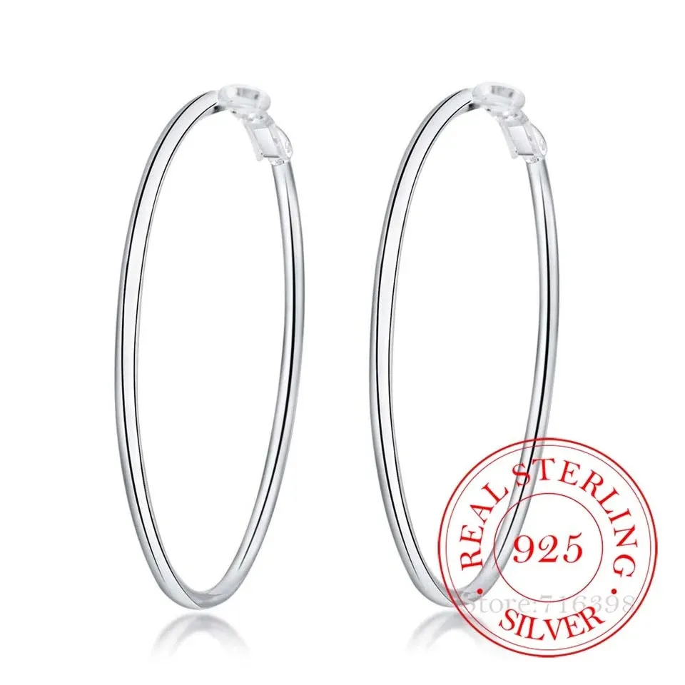 Big Silver Hoop Earrings