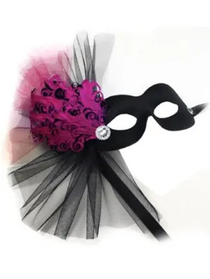 Black & Fuchsia Masquerade Facepiece