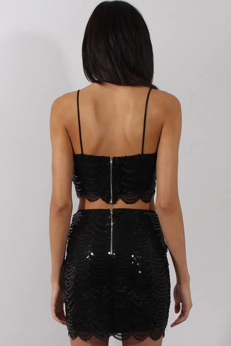 Black Sequin Co-Ord- Jules