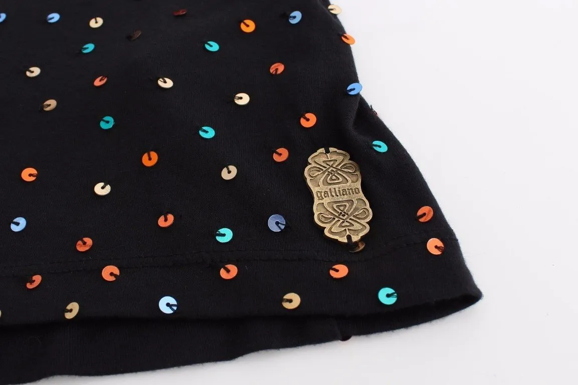 Black sequin embellished top
