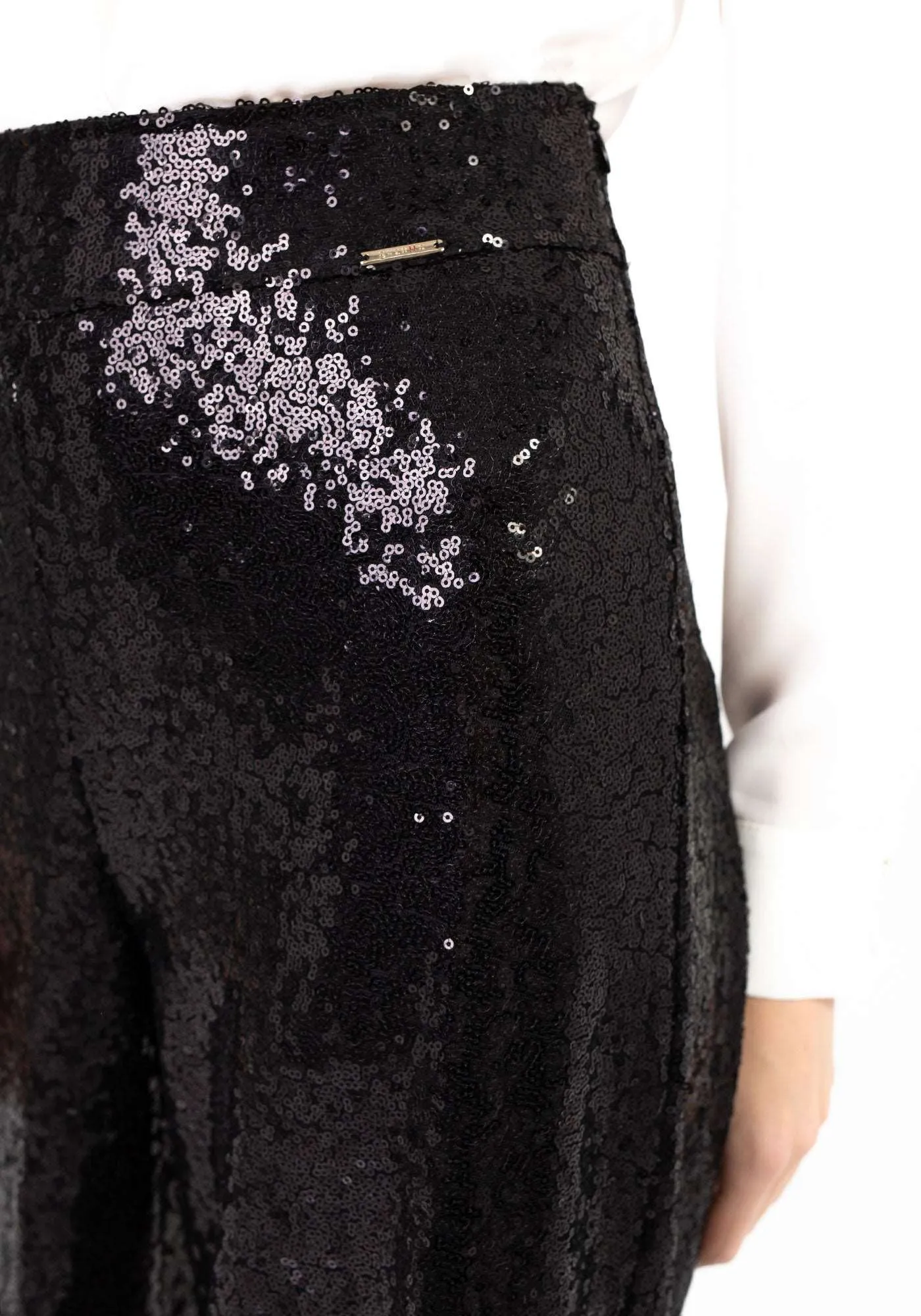 Black Sequin Wide Leg Pants - G-Line