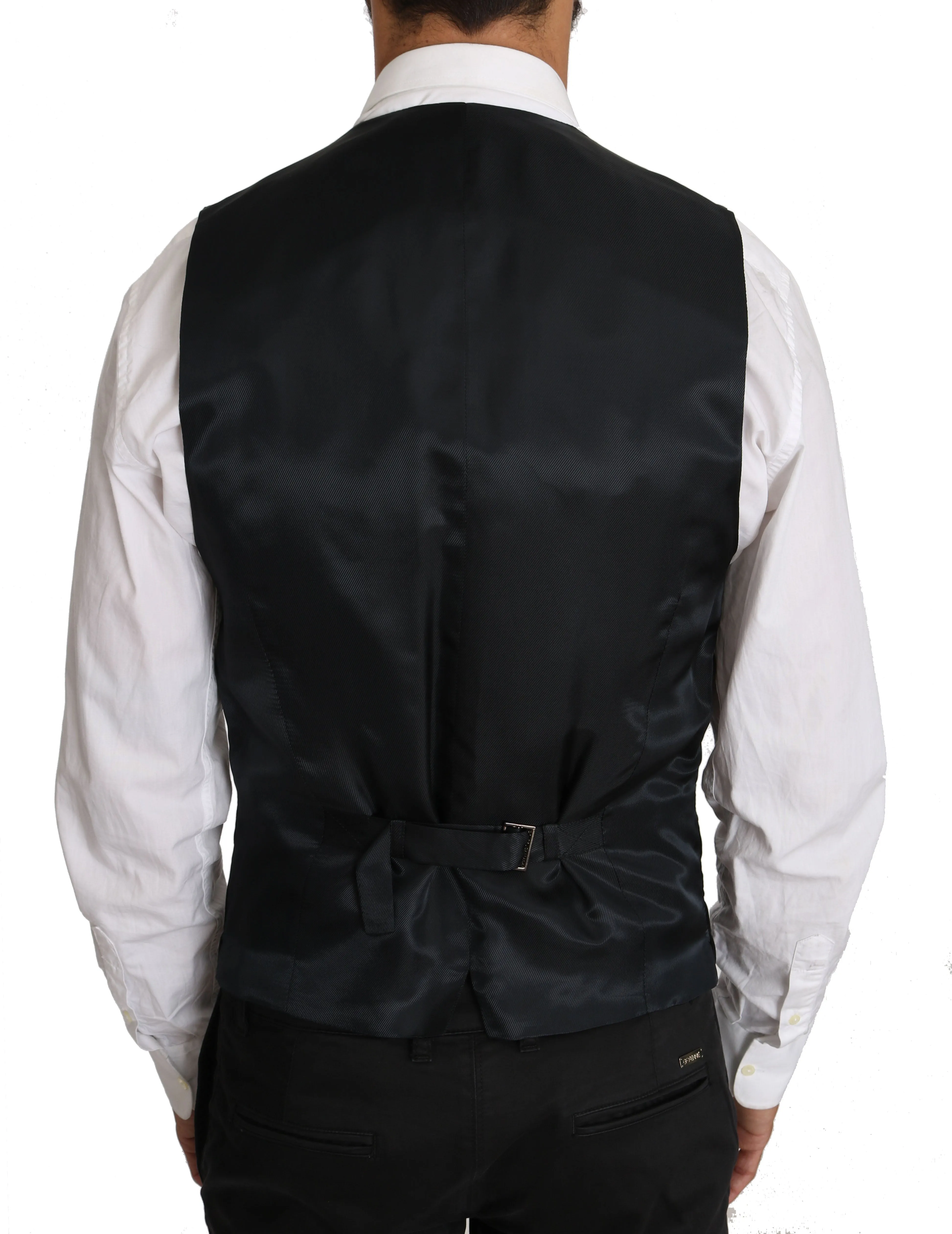 Black Solid Velvet Waistcoat Vest
