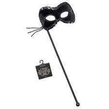 Black Velvet Mask on a Stick