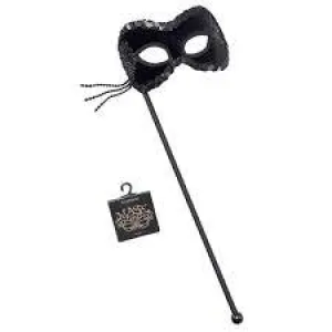 Black Velvet Mask on a Stick