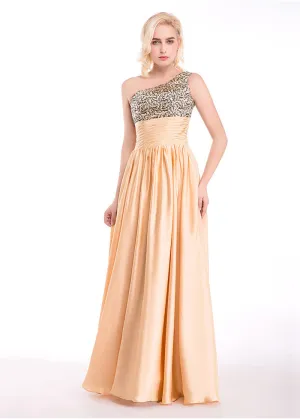 Bling Sequin One-Shoulder Prom Dresses