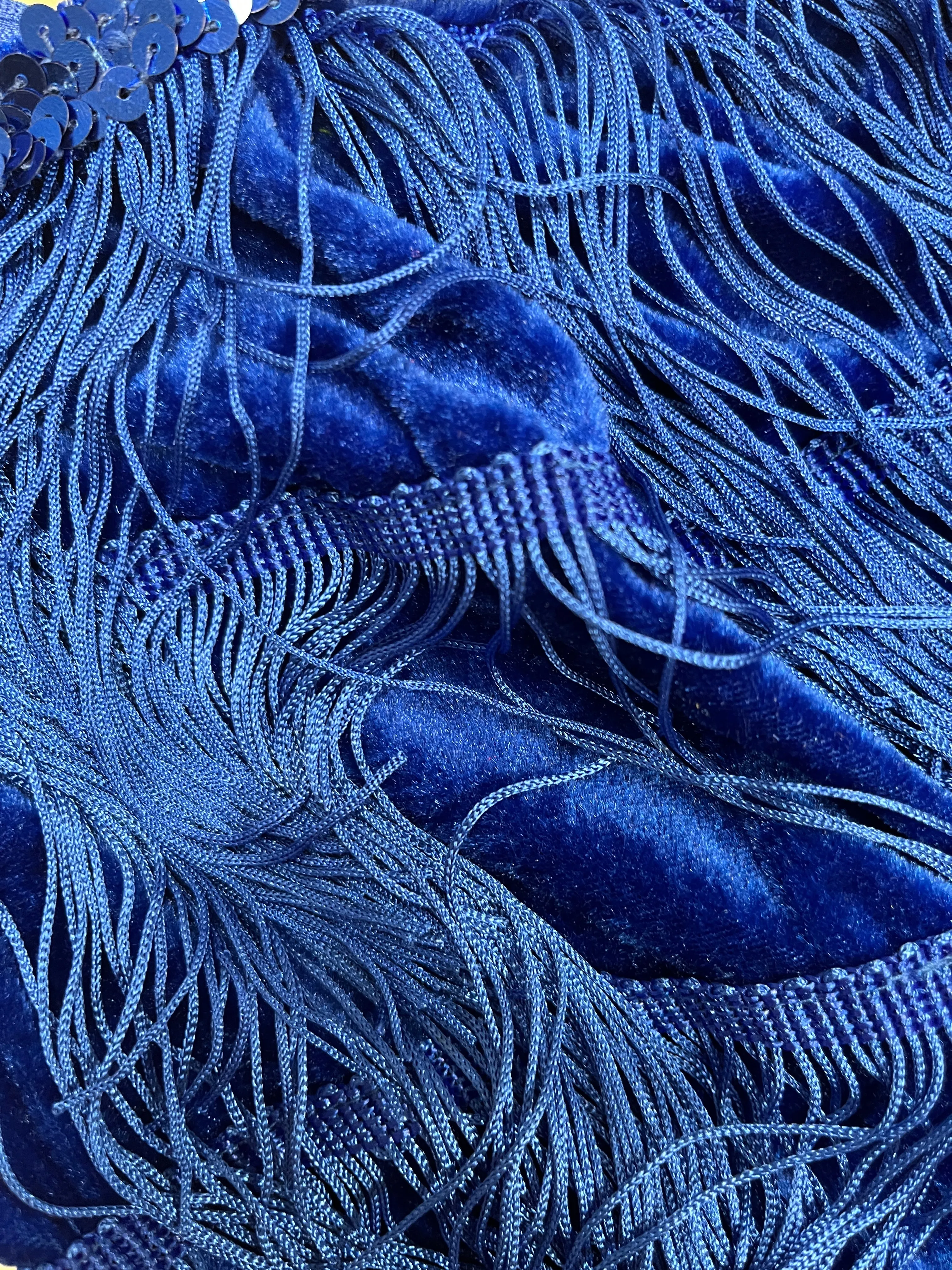 Blue 1920's Velvet Flapper Dress