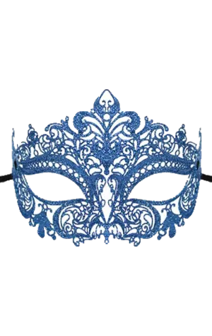Blue Glitter Masquerade Mask