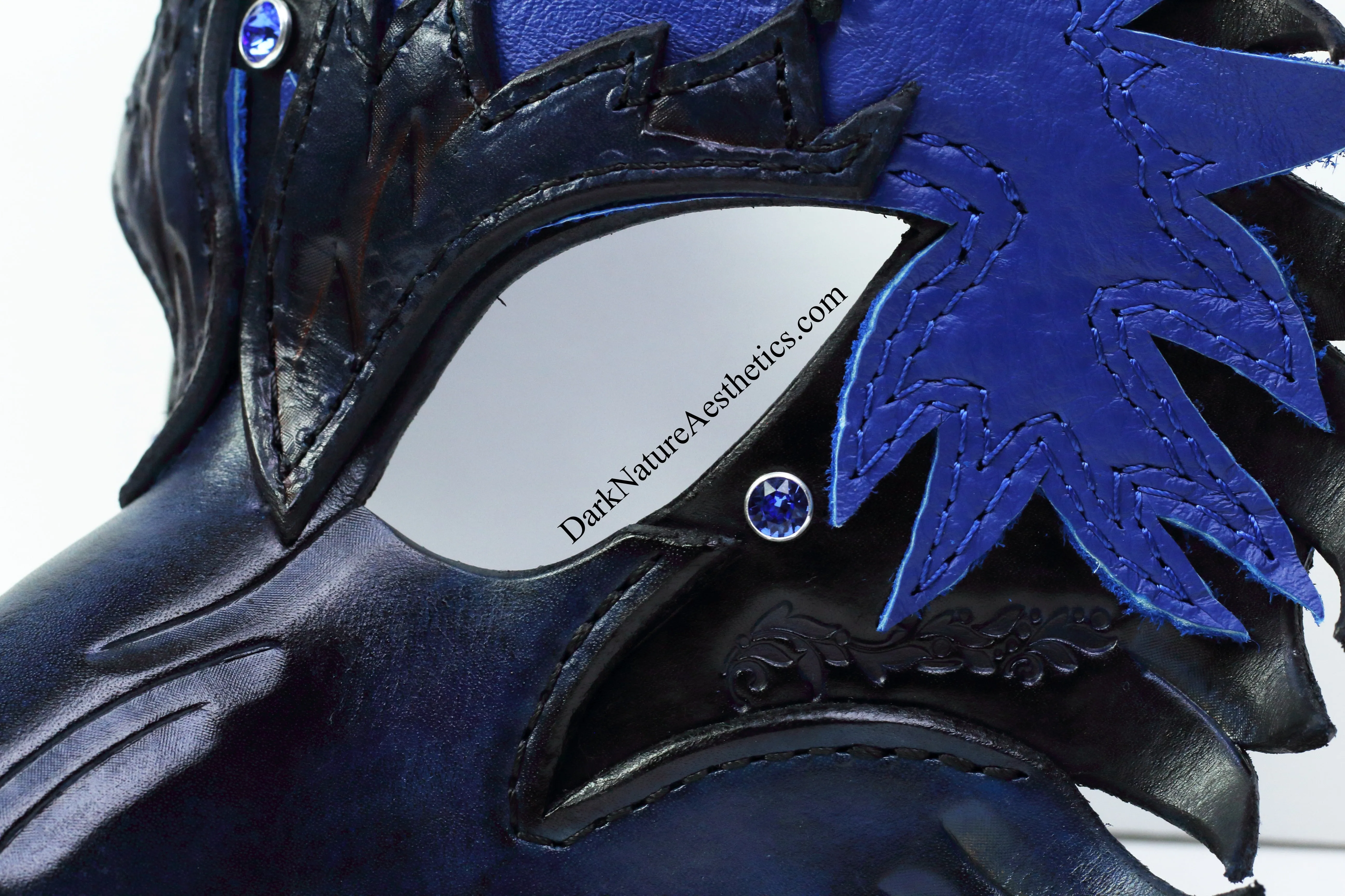 Blue "Helldog" Wolf Leather Mask/Hood