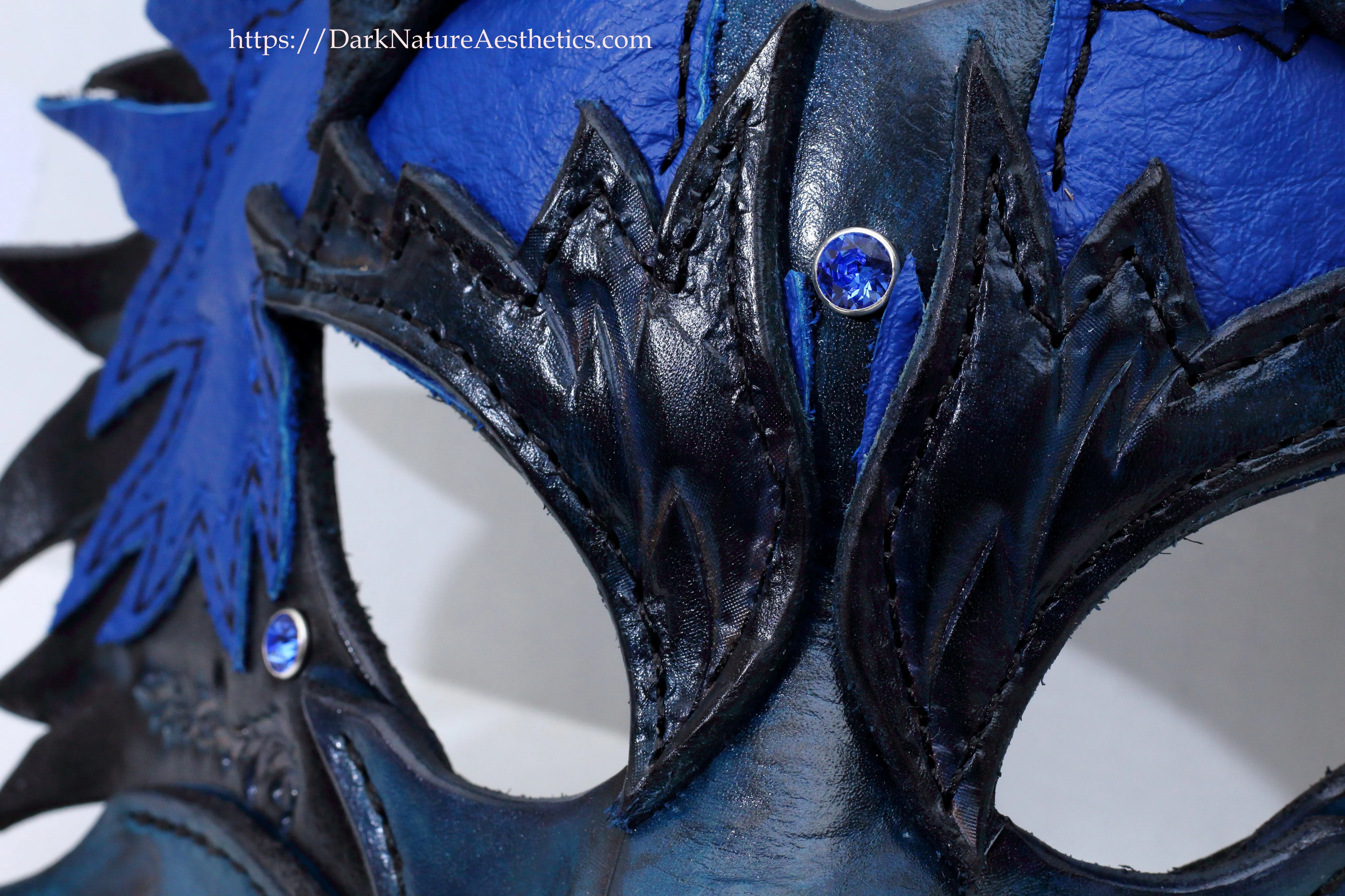 Blue "Helldog" Wolf Leather Mask/Hood