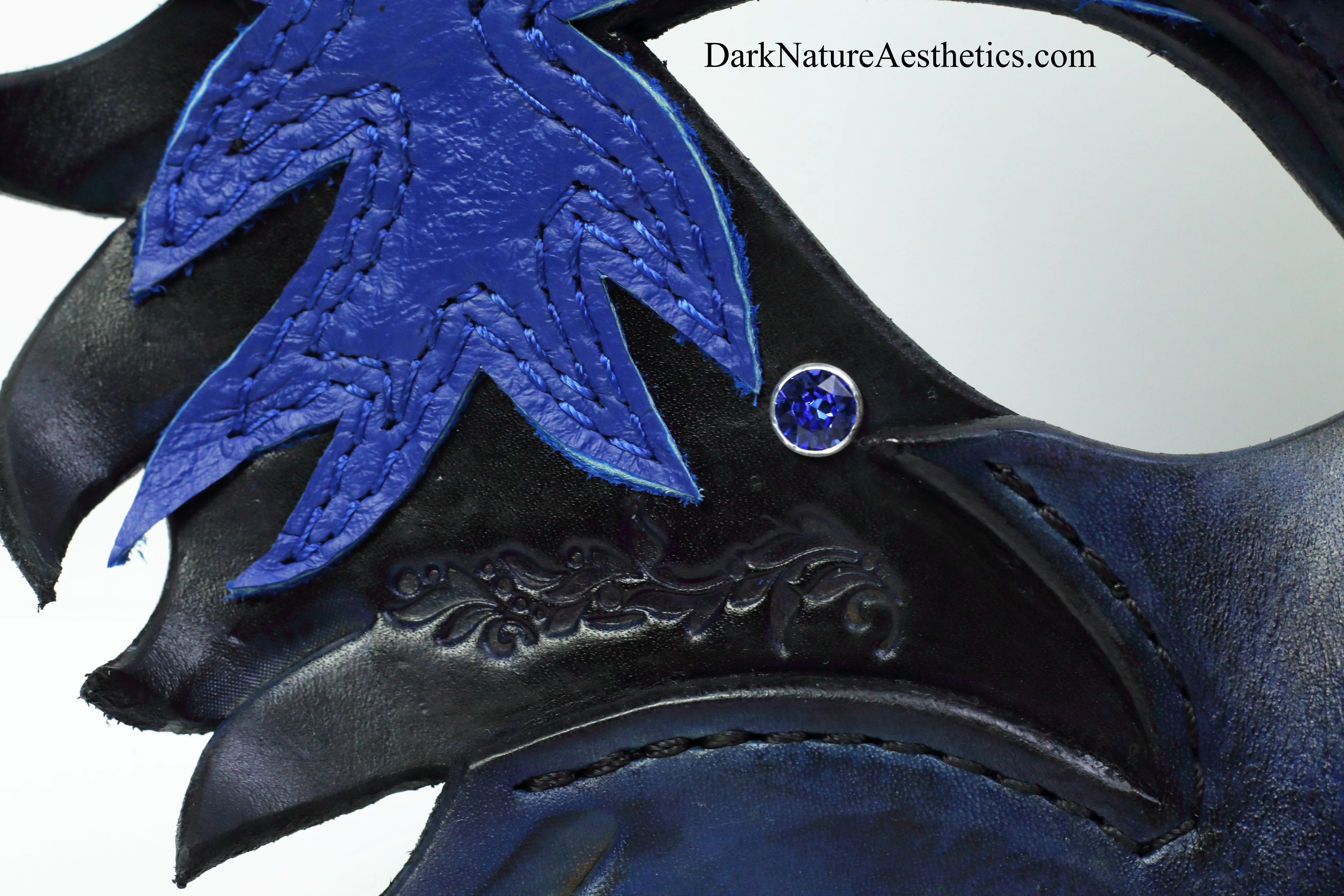 Blue "Helldog" Wolf Leather Mask/Hood