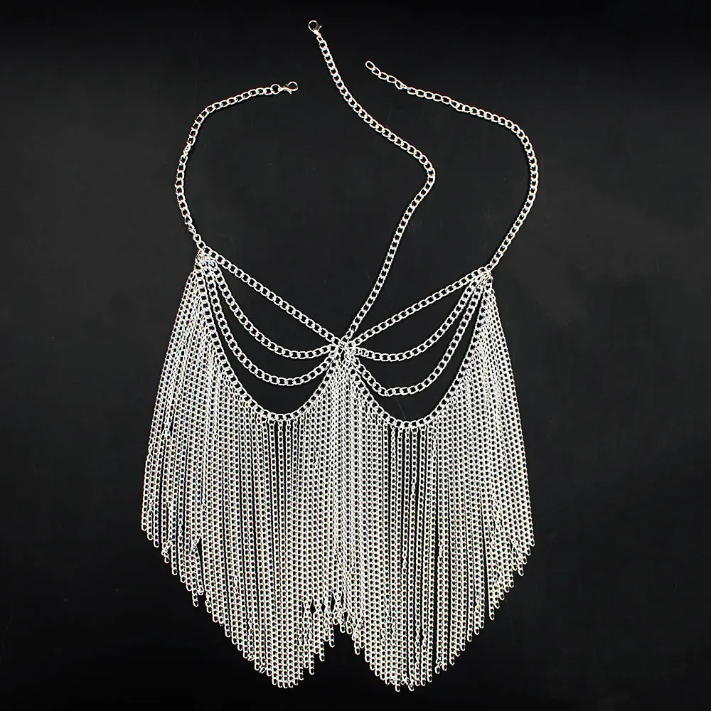 Boho Tassel Metal Mask Handmade Masquerade Face Chain Jewelry