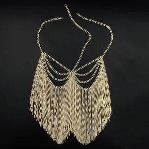 Boho Tassel Metal Mask Handmade Masquerade Face Chain Jewelry