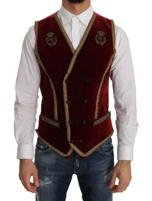 Bordeaux Velvet Gold Crown Vest