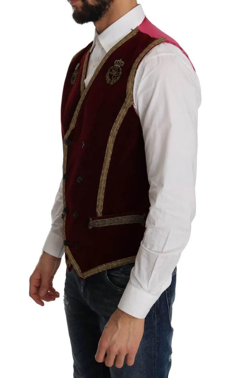 Bordeaux Velvet Gold Crown Vest