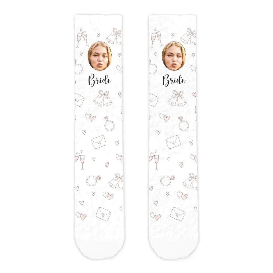 Bridal Party Personalised Face Cosy Socks