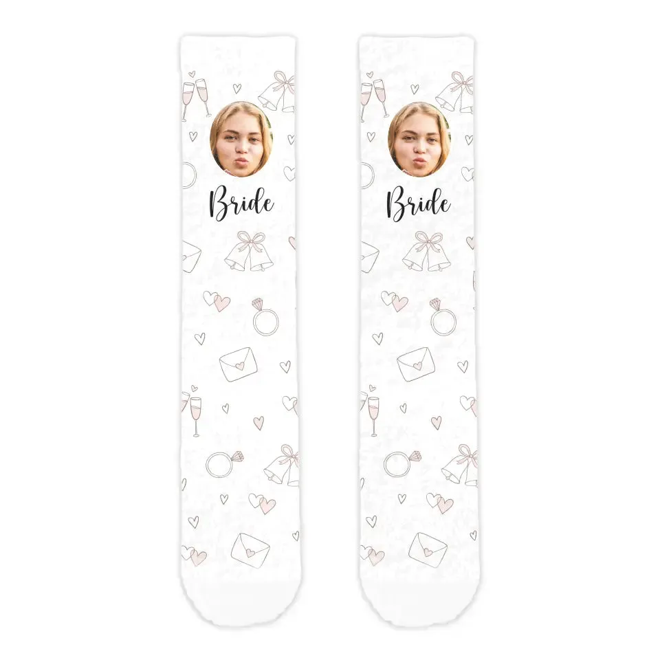 Bridal Party Personalised Face Cosy Socks