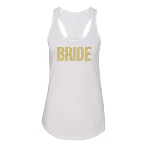 Bride Glitter Racerback Tank Top