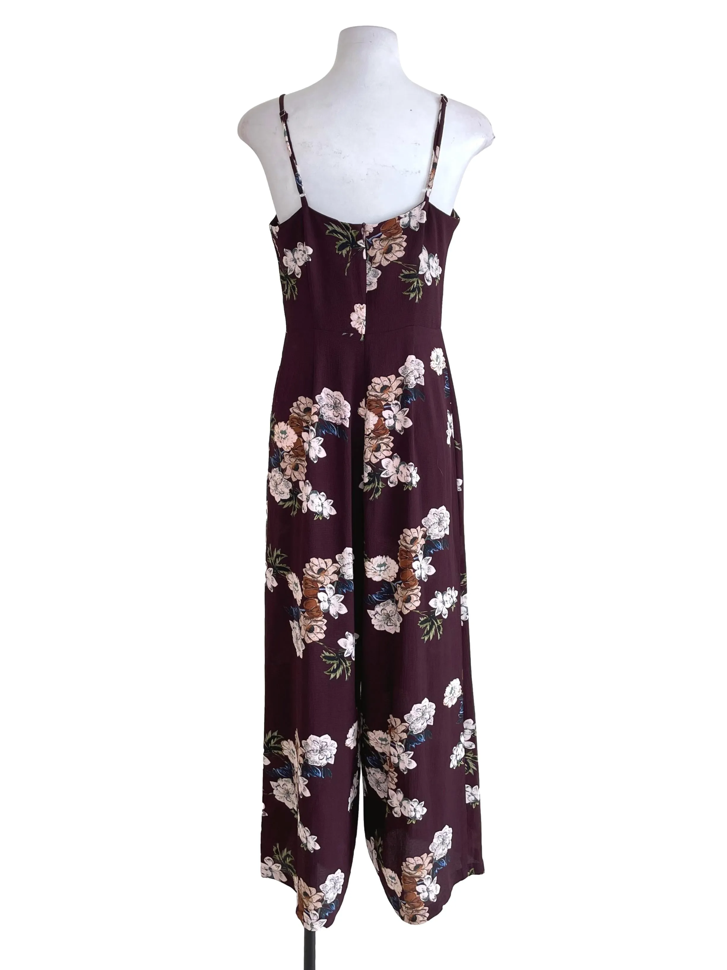 Brown Floral Cami Jumpsuit