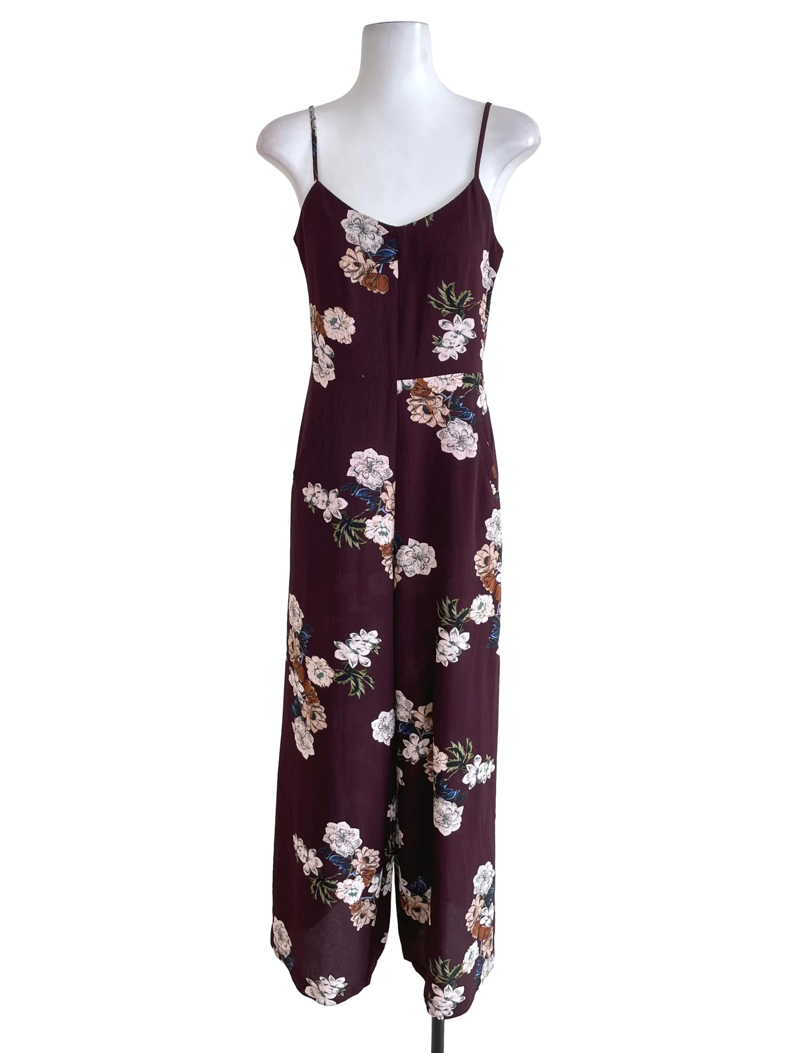 Brown Floral Cami Jumpsuit