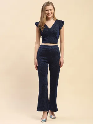Camla Barcelona Shimmery Blue Two Piece Co-Ord Set