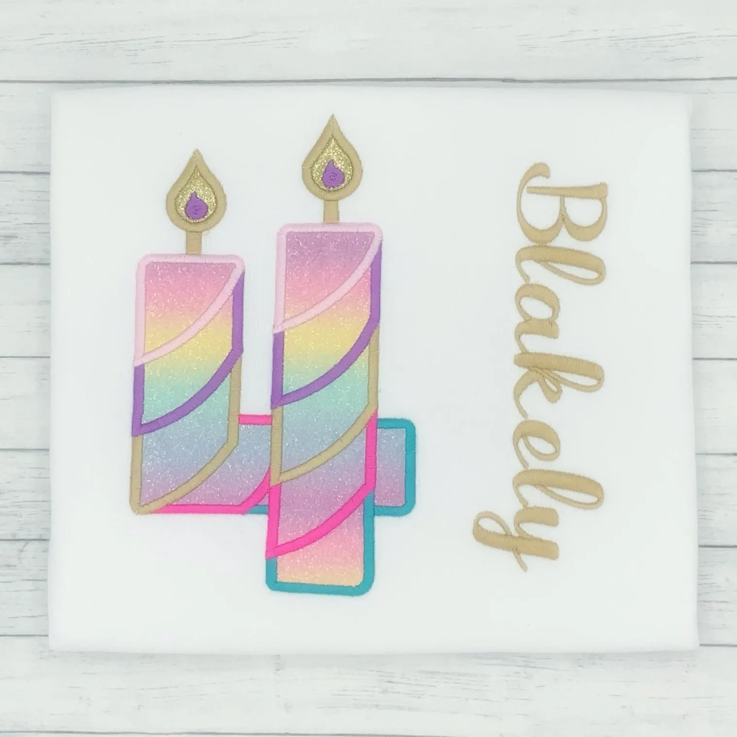 Candle Fourth - Girls Birthday Shirt (Multi Color)