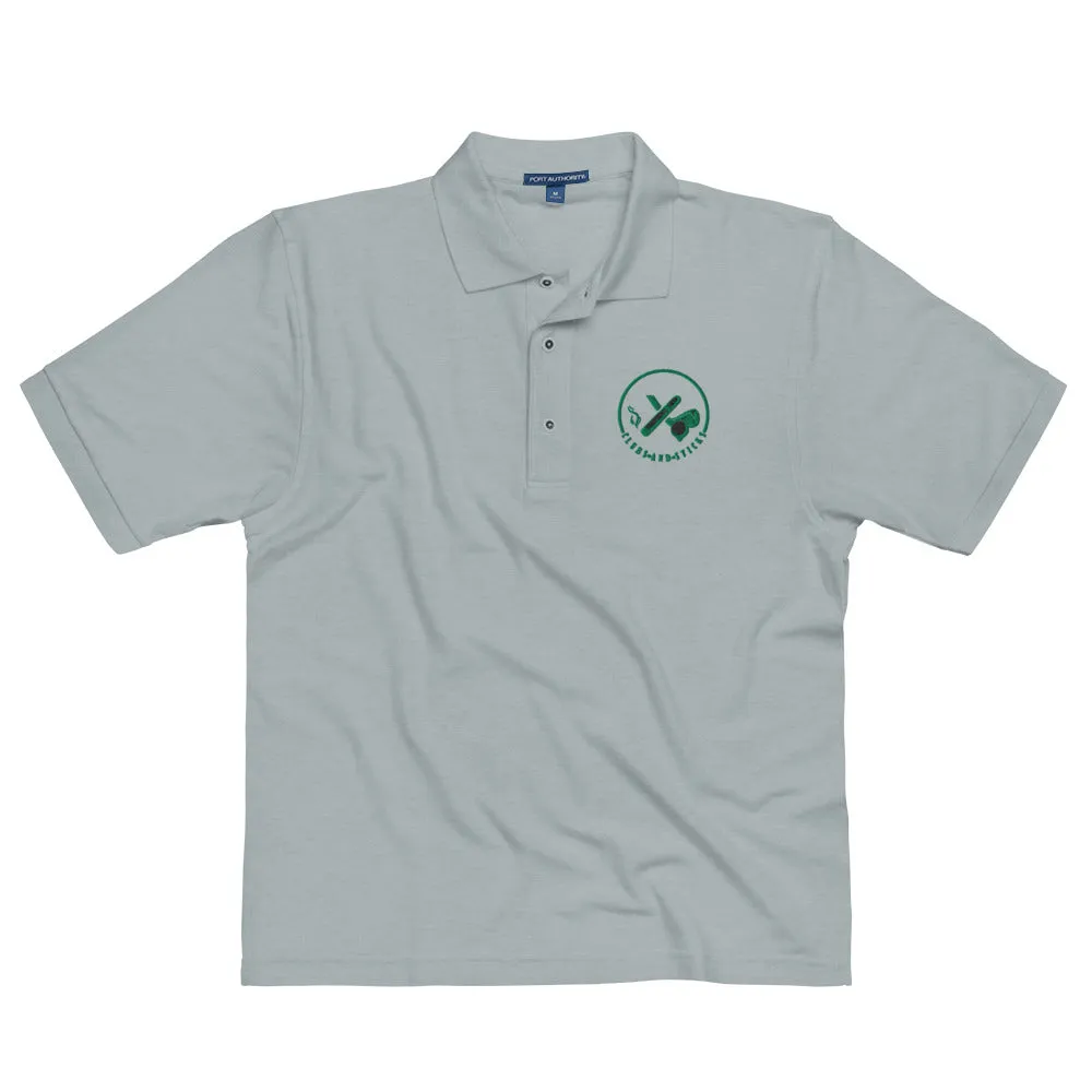 Clubs and Sticks Men's Premium Embroidered Polo - Green